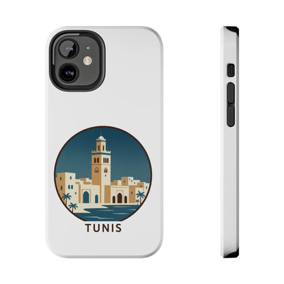 Coque de téléphone motif paysage urbain de Tunis — Coque de protection résistante pour iPhone