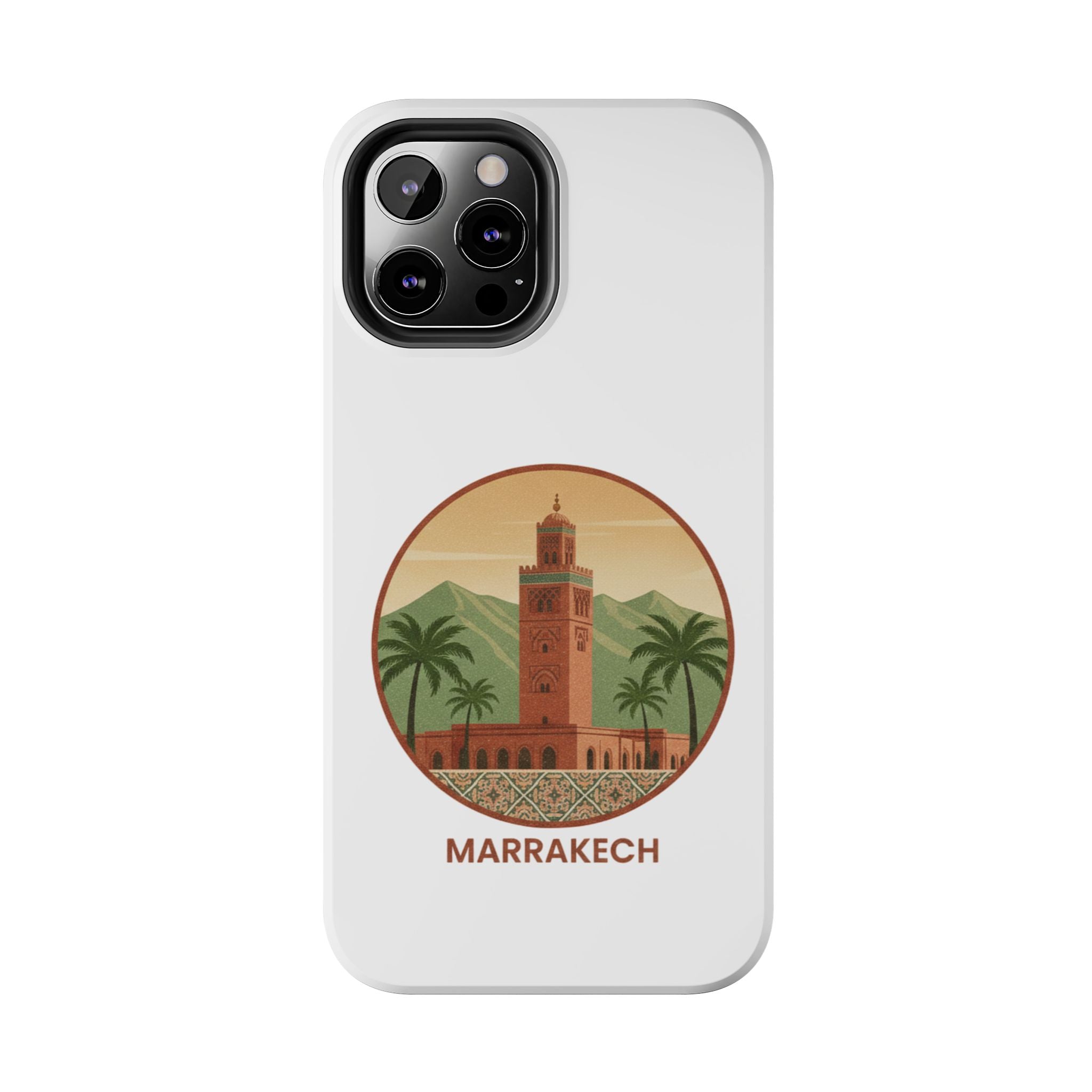 Marrakech Travel Phone Case — Vintage Moroccan Koutoubia Tower Design