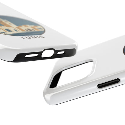 Coque de téléphone motif paysage urbain de Tunis — Coque de protection résistante pour iPhone