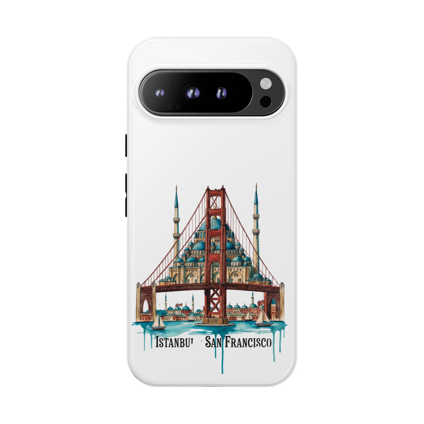 City Bridge Phone Case — Istanbul × San Francisco Illustrated Travel Design