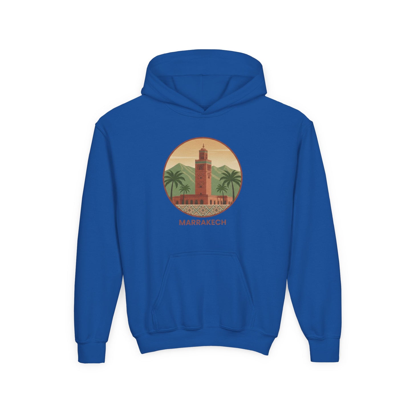 Marrakech Youth Hoodie – Vintage Palm Sunset Travel Sweatshirt