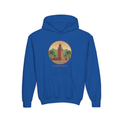 Marrakech Youth Hoodie – Vintage Palm Sunset Travel Sweatshirt