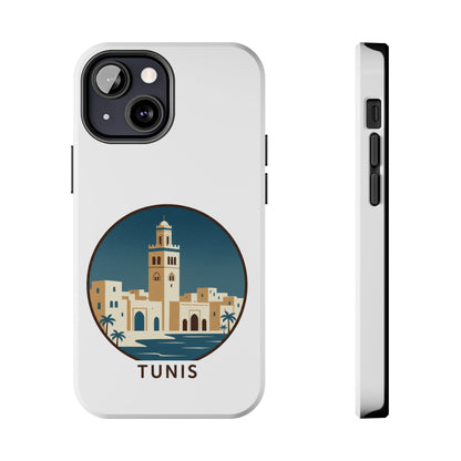 Coque de téléphone motif paysage urbain de Tunis — Coque de protection résistante pour iPhone
