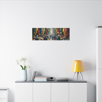 Middle Eastern Market Matte Canvas Wall Art — Colorful Bazaar Street Scene