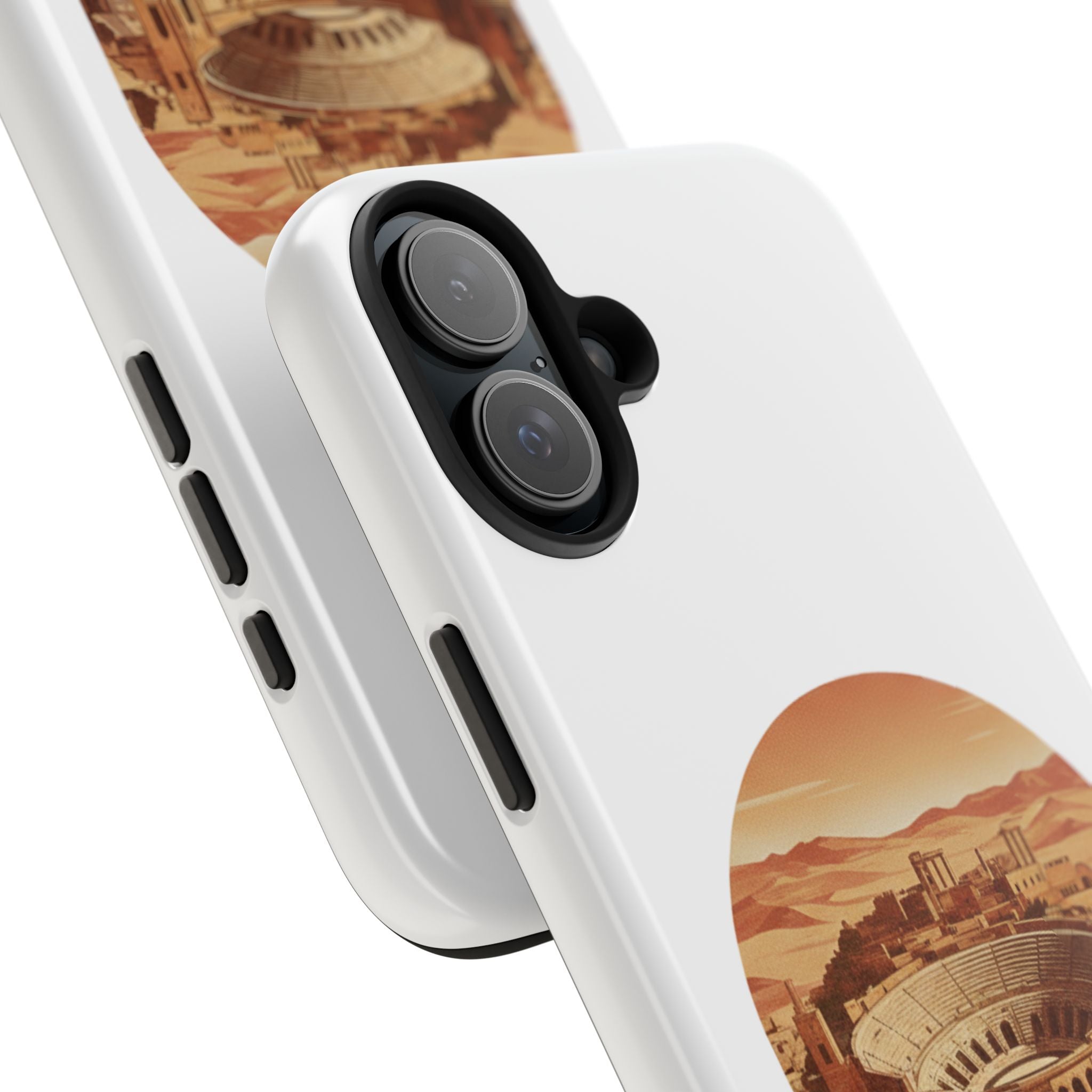 Amman Coliseum Tough Phone Case — Vintage Desert Cityscape Protective Cover