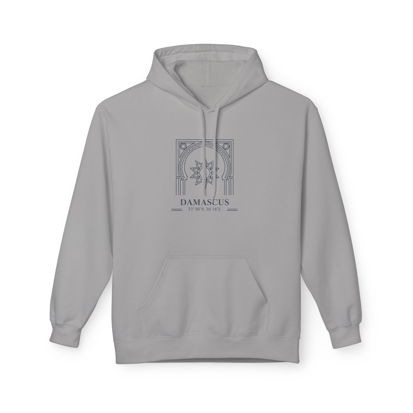 Damascus Heritage Hoodie — Minimal Middle Eastern Motif