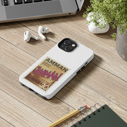 Amman Stamp Tough Phone Case — Jordan Travel Vintage Postage Design