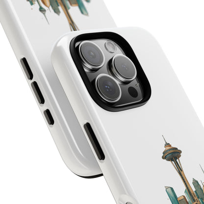 Coque de téléphone résistante Doha x Seattle Skyline — Protection pour téléphone inspirée de la ville