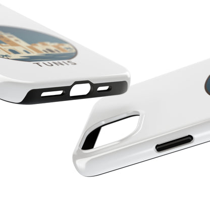 Coque de téléphone motif paysage urbain de Tunis — Coque de protection résistante pour iPhone