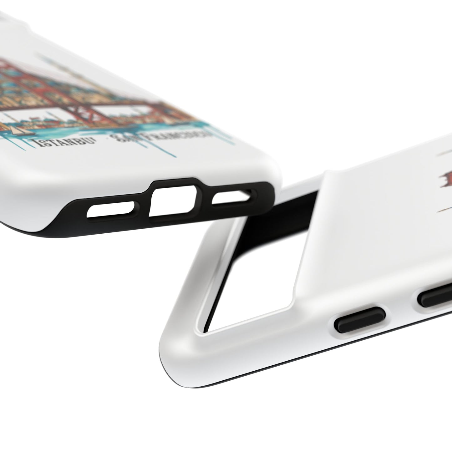City Bridge Phone Case — Istanbul × San Francisco Illustrated Travel Design