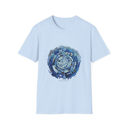 Blue Spiral Mandala T-Shirt — Abstract Ocean Vibe Graphic Tee