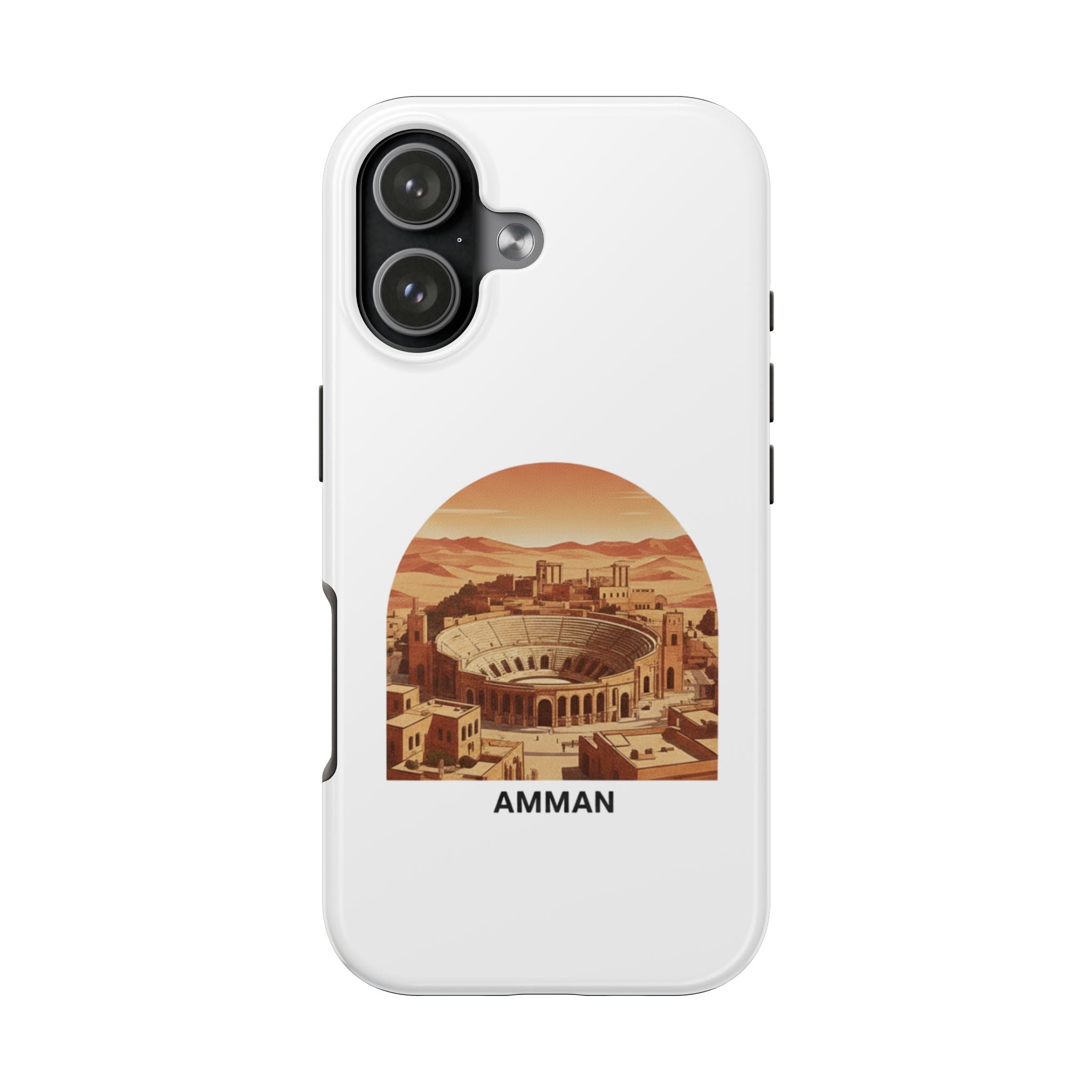 Amman Coliseum Tough Phone Case — Vintage Desert Cityscape Protective Cover