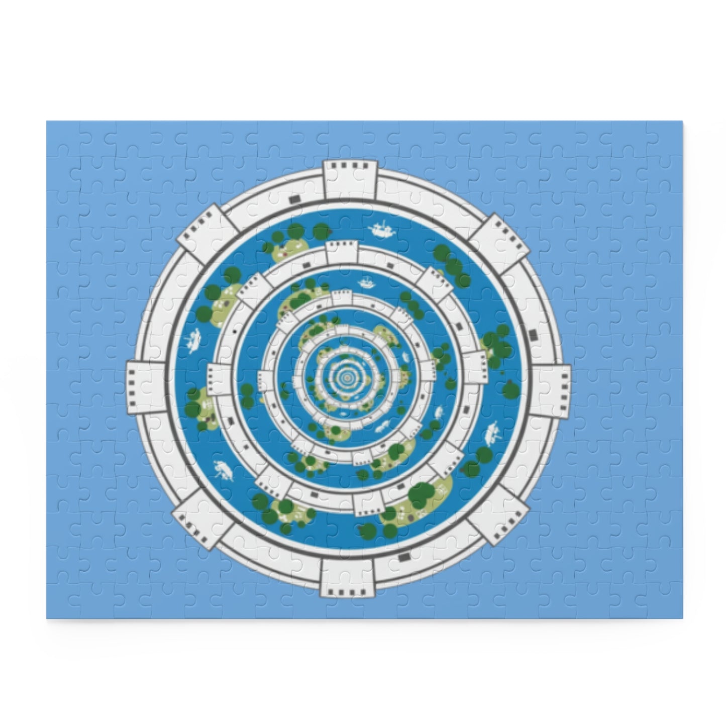 Spiral Island Puzzle — Nautical Circular 120/252/500-Piece Jigsaw