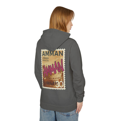 Amman Stamp Hoodie — Vintage Jordan Travel Graphic Sweatshirt