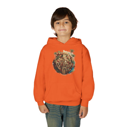 Youth Hoodie — Tropical Mini World Graphic Pullover