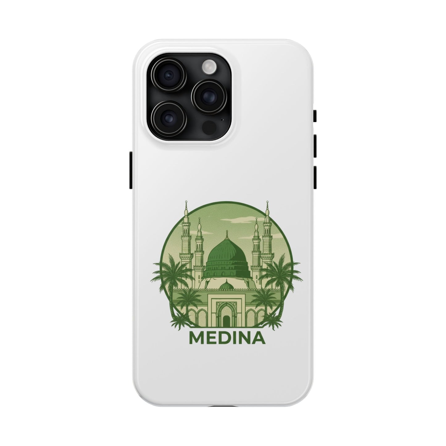 Medina Mosque Tough Phone Case – Islamic Landmark Green Phone Cover