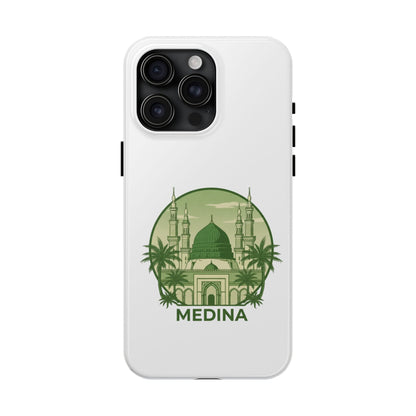 Medina Mosque Tough Phone Case – Islamic Landmark Green Phone Cover