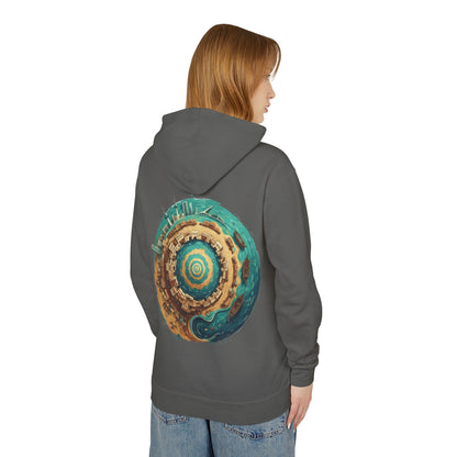 Planetary Beach Circle Hoodie — Coastal Mini-World Graphic Pullover