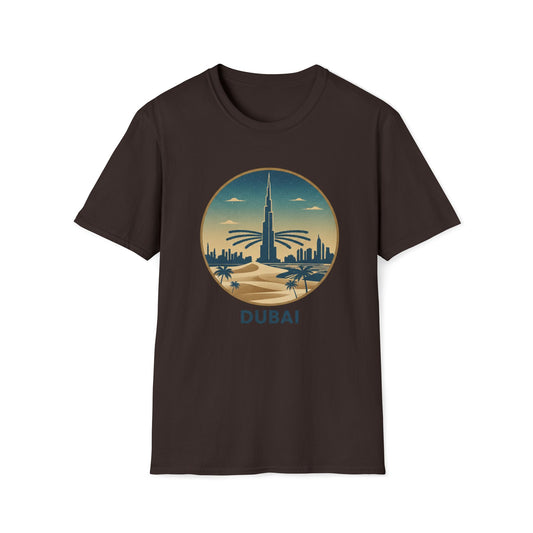 Dubai Skyline T-Shirt – Vintage Burj Khalifa Travel Tee