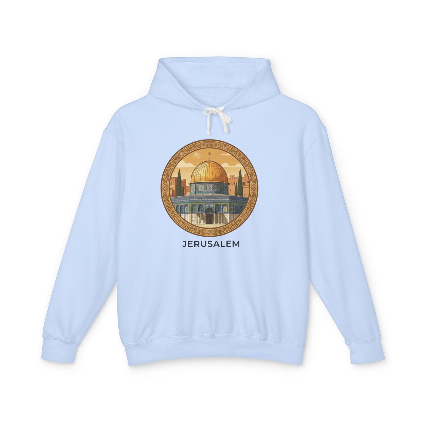 Jerusalem Dome Graphic Hoodie — Vintage Holy City Travel Sweatshirt