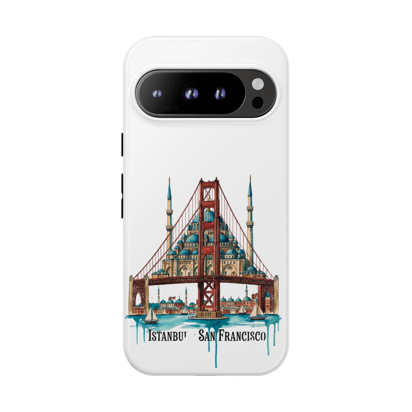 City Bridge Phone Case — Istanbul × San Francisco Illustrated Travel Design