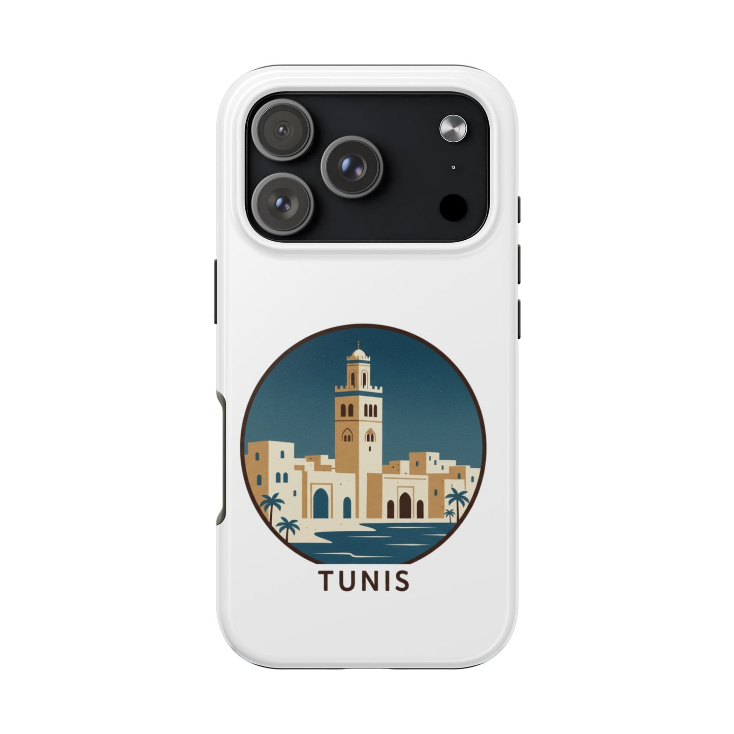Coque de téléphone motif paysage urbain de Tunis — Coque de protection résistante pour iPhone