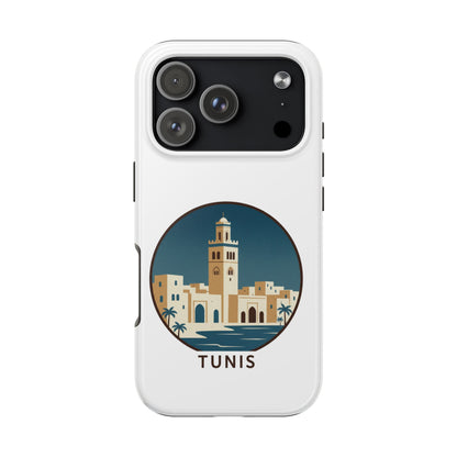 Coque de téléphone motif paysage urbain de Tunis — Coque de protection résistante pour iPhone