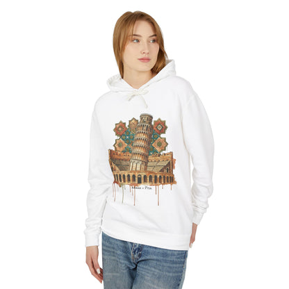 Leaning Tower of Pisa Vintage Art Hoodie — Retro Italy Travel Sweatshirt