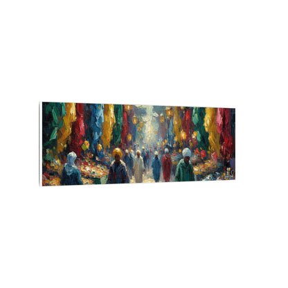 Middle Eastern Market Matte Canvas Wall Art — Colorful Bazaar Street Scene