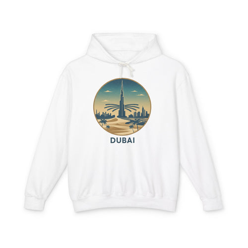 Dubai Skyline Hoodie — Vintage Desert Sunset Travel Sweatshirt