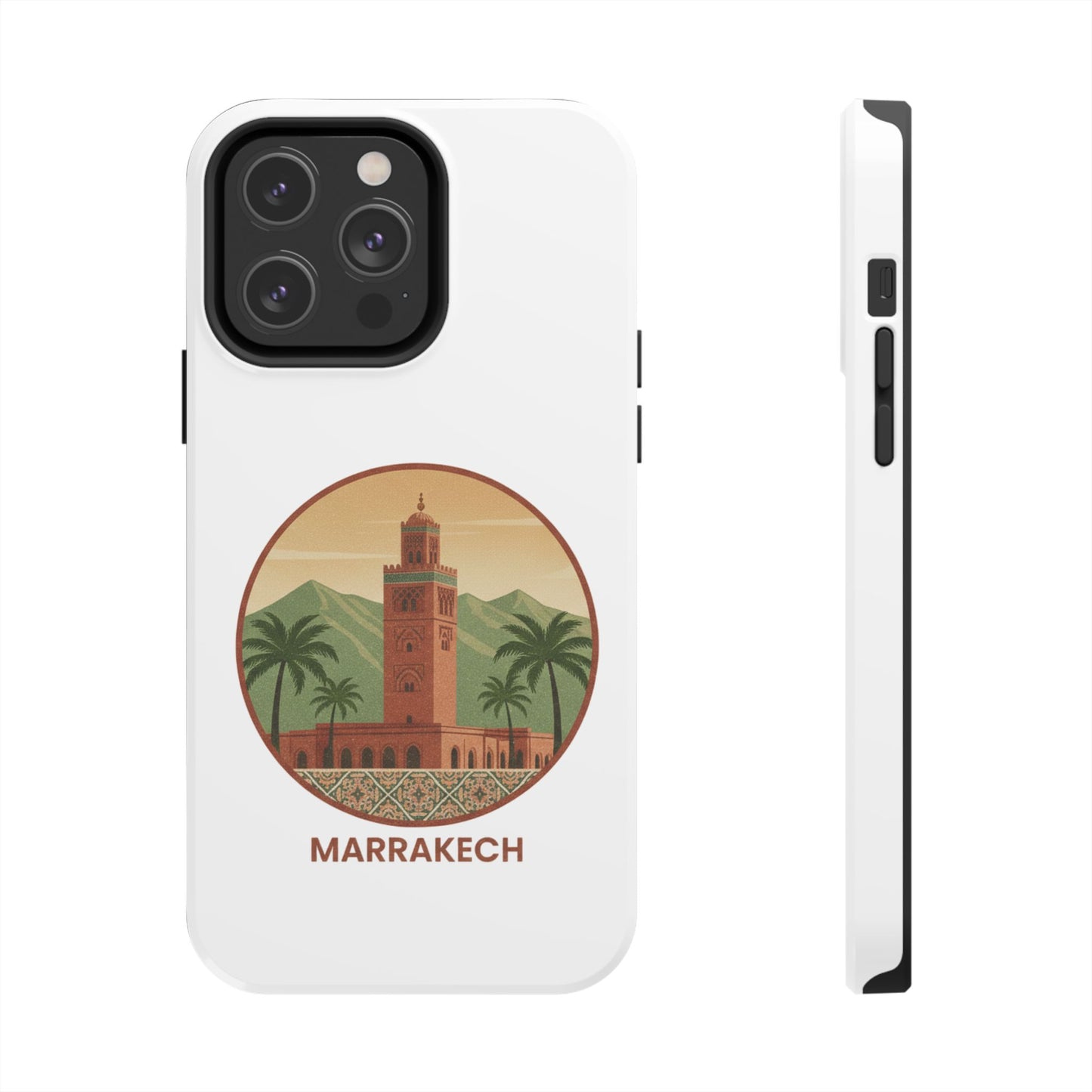 Marrakech Travel Phone Case — Vintage Moroccan Koutoubia Tower Design