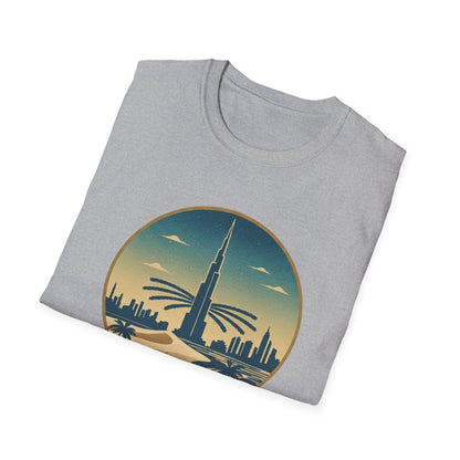 Dubai Skyline T-Shirt – Vintage Burj Khalifa Travel Tee