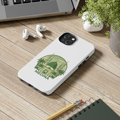 Medina Mosque Tough Phone Case – Islamic Landmark Green Phone Cover