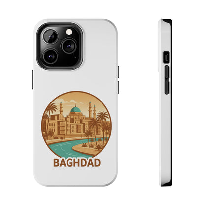 Baghdad Illustrated Tough Phone Case — Vintage Middle East Cityscape Protective Cover