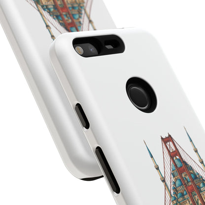 City Bridge Phone Case — Istanbul × San Francisco Illustrated Travel Design