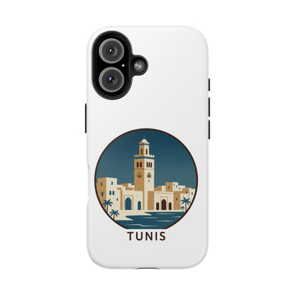 Coque de téléphone motif paysage urbain de Tunis — Coque de protection résistante pour iPhone
