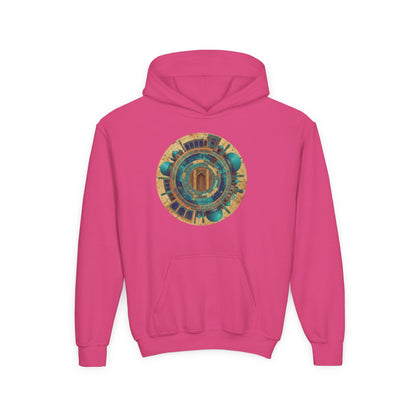 Youth Hoodie with Vintage Aztec Compass Graphic