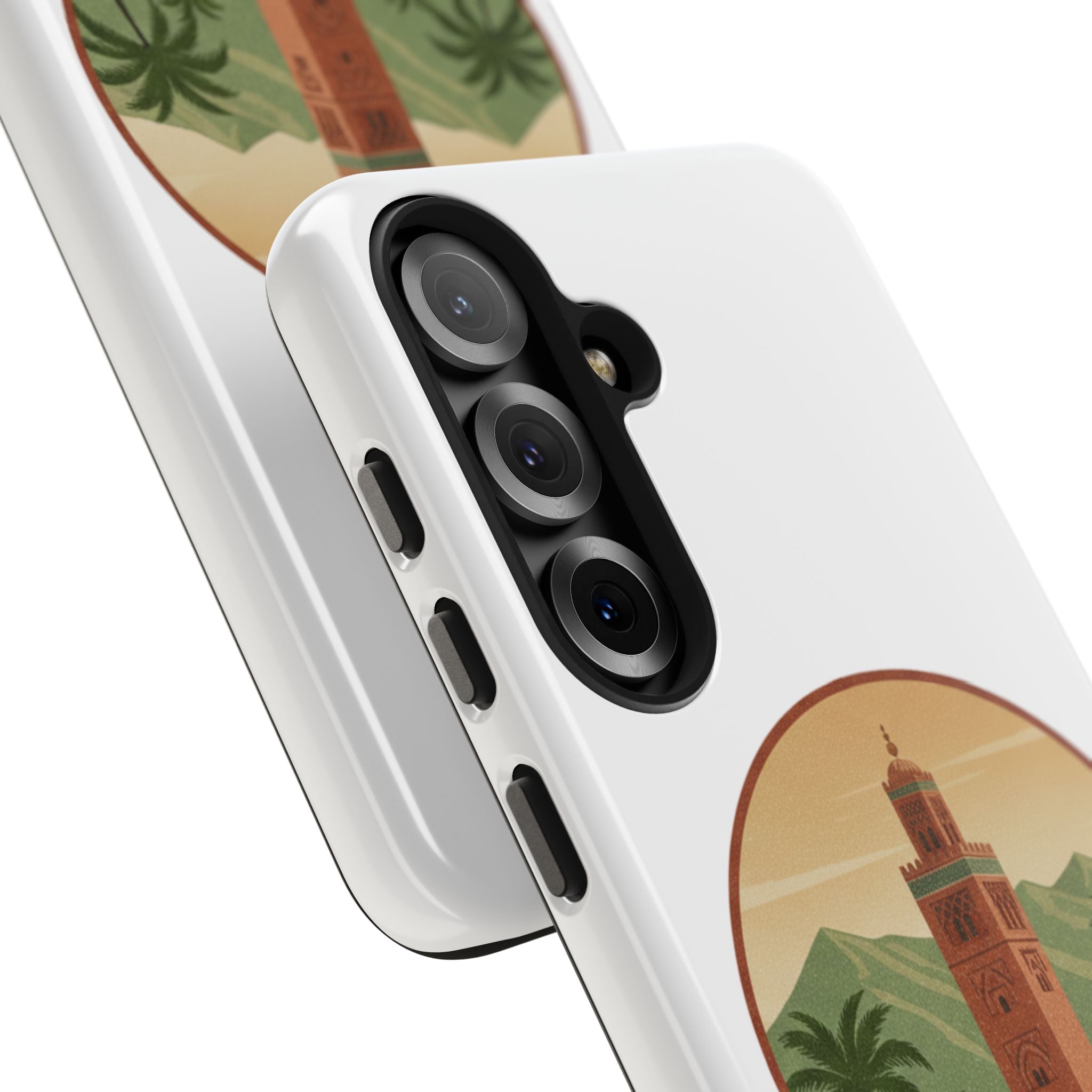 Marrakech Travel Phone Case — Vintage Moroccan Koutoubia Tower Design