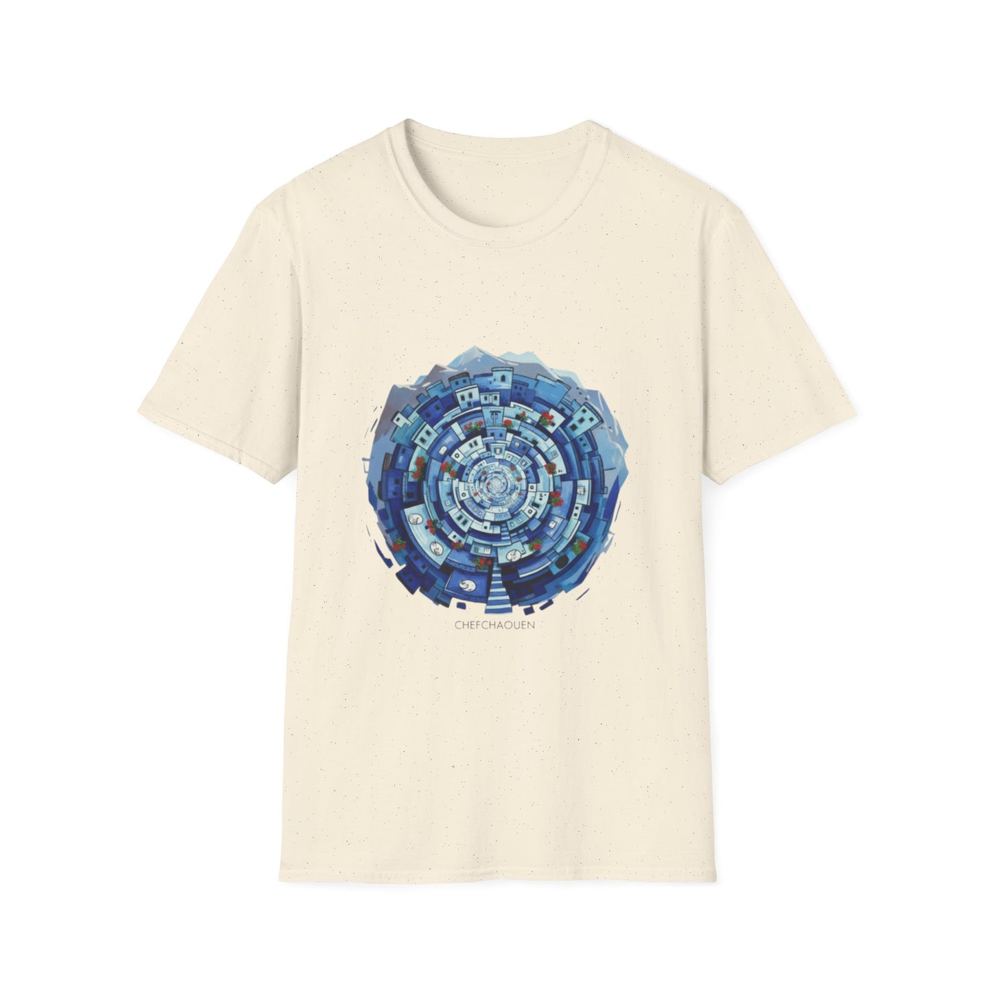 Blue Spiral Mandala T-Shirt — Abstract Ocean Vibe Graphic Tee