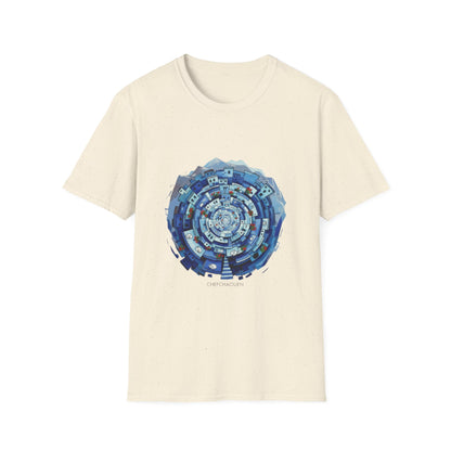 Blue Spiral Mandala T-Shirt — Abstract Ocean Vibe Graphic Tee