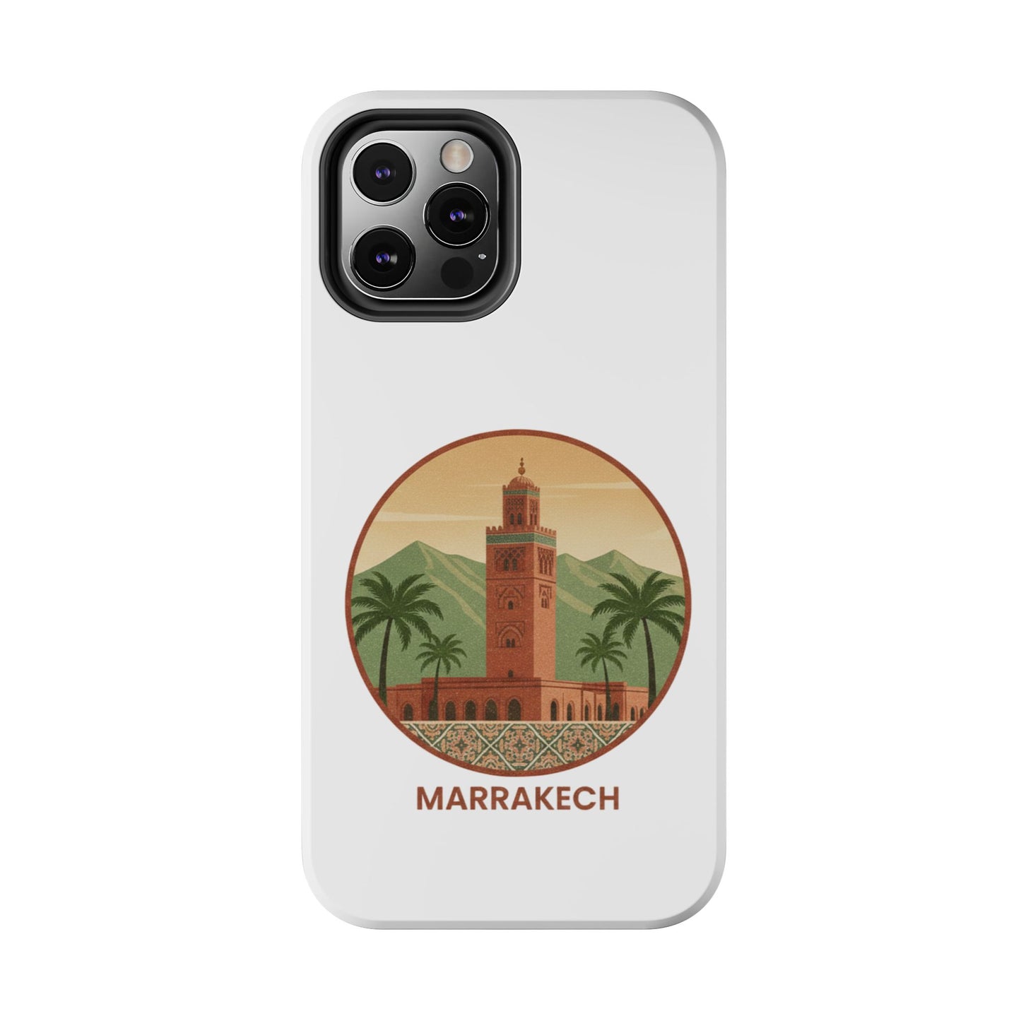 Marrakech Travel Phone Case — Vintage Moroccan Koutoubia Tower Design