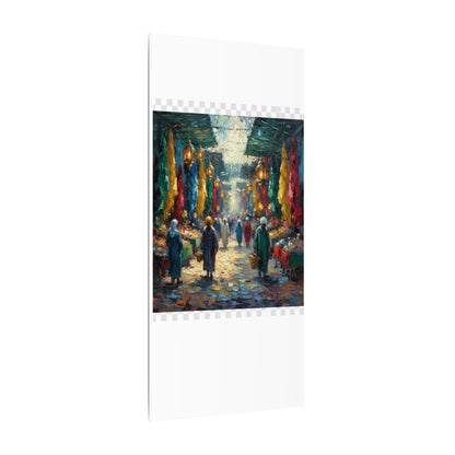 Middle Eastern Market Matte Canvas Wall Art — Colorful Bazaar Street Scene