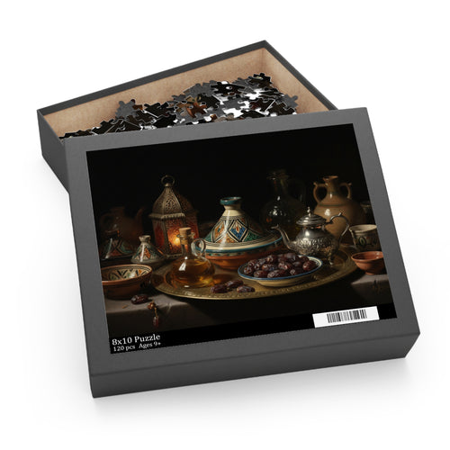 Moroccan Tea & Dates Jigsaw Puzzle — 500/252/120-Piece Still Life Puzzle