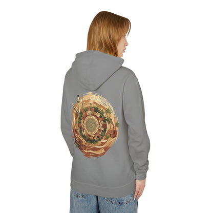SPIRAL OASIS MIDDLE EAST DEPICTION Unisex Lightweight Hooded Sweatshirt