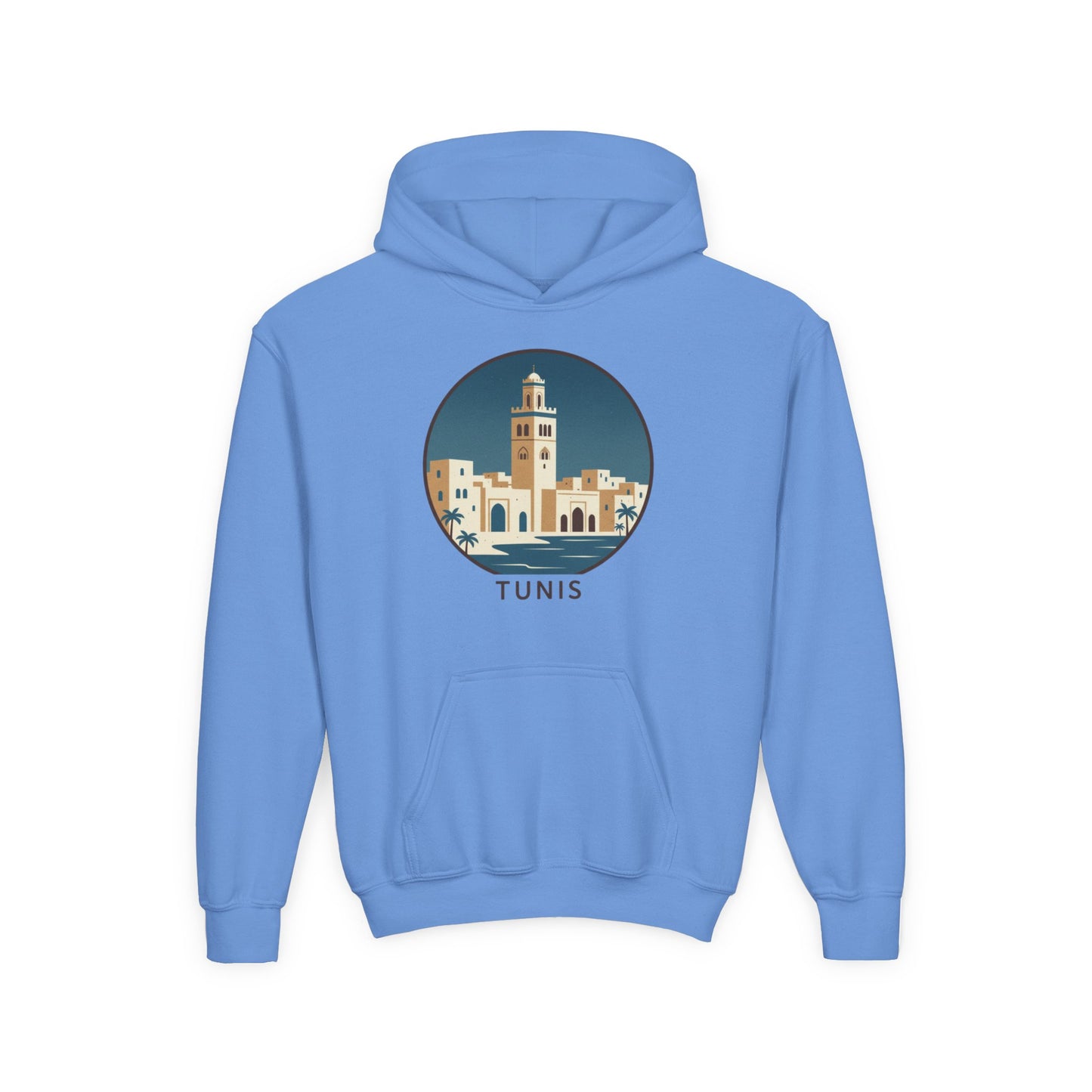 Tunis Youth Hoodie — Retro Tunis Cityscape Sweatshirt