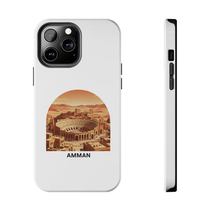 Amman Coliseum Tough Phone Case — Vintage Desert Cityscape Protective Cover