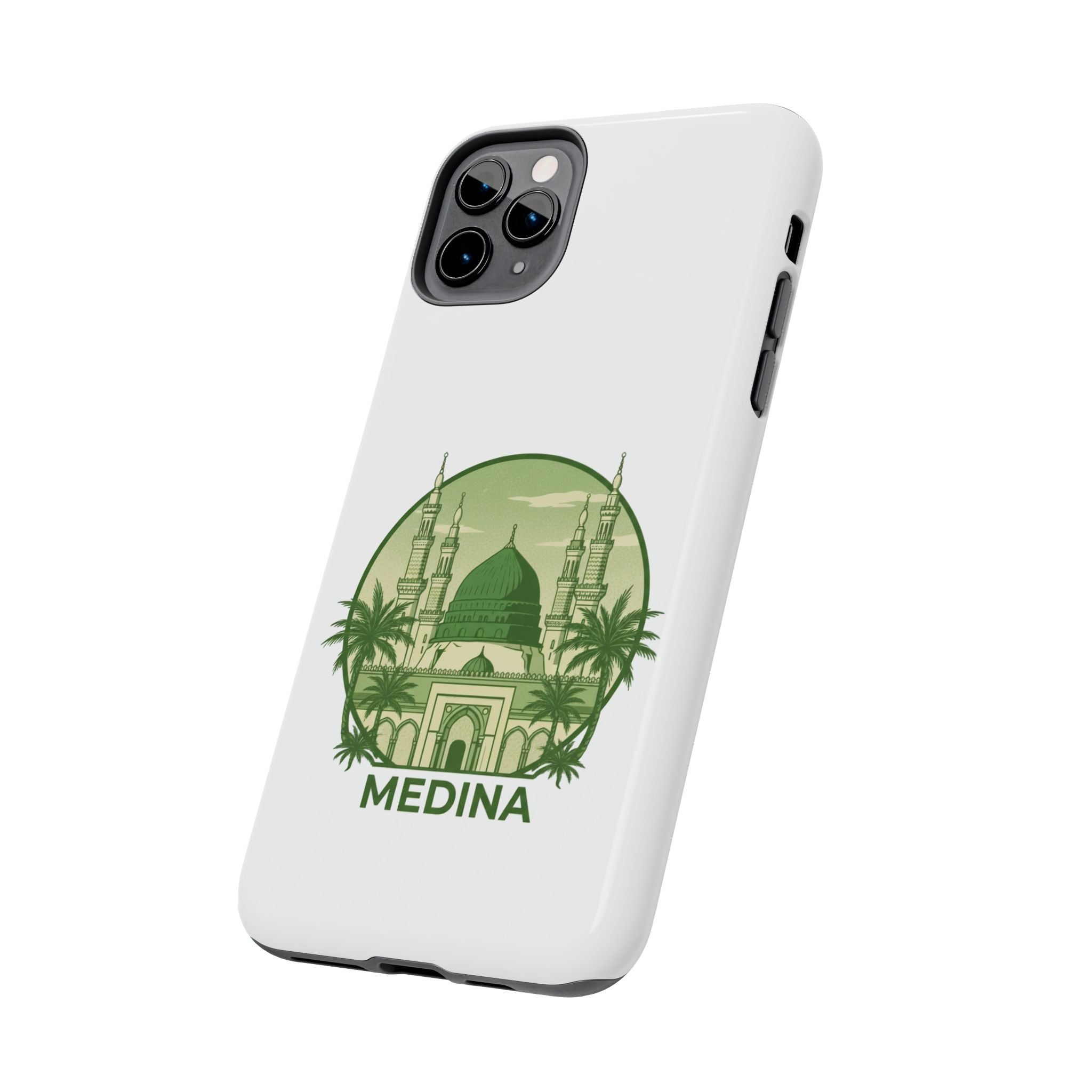 Medina Mosque Tough Phone Case – Islamic Landmark Green Phone Cover
