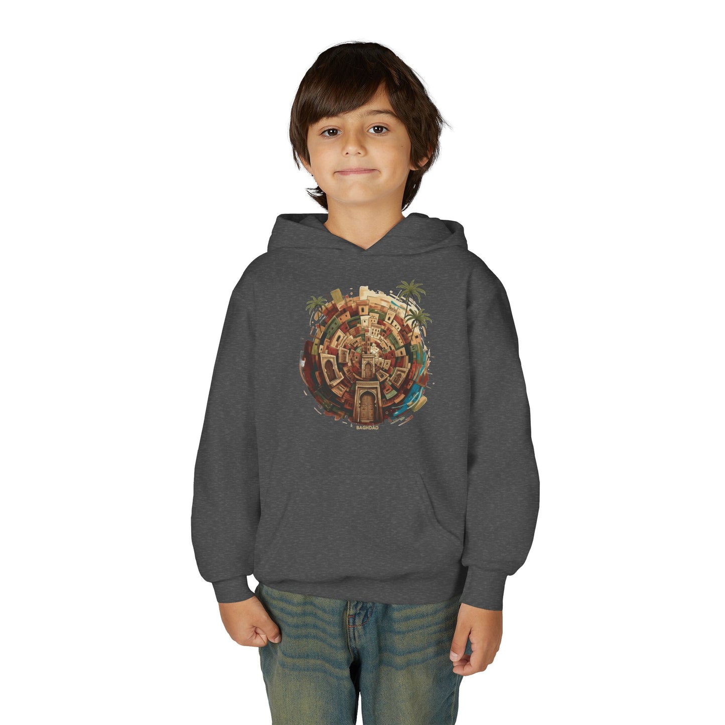 Youth Hoodie — Tropical Mini World Graphic Pullover