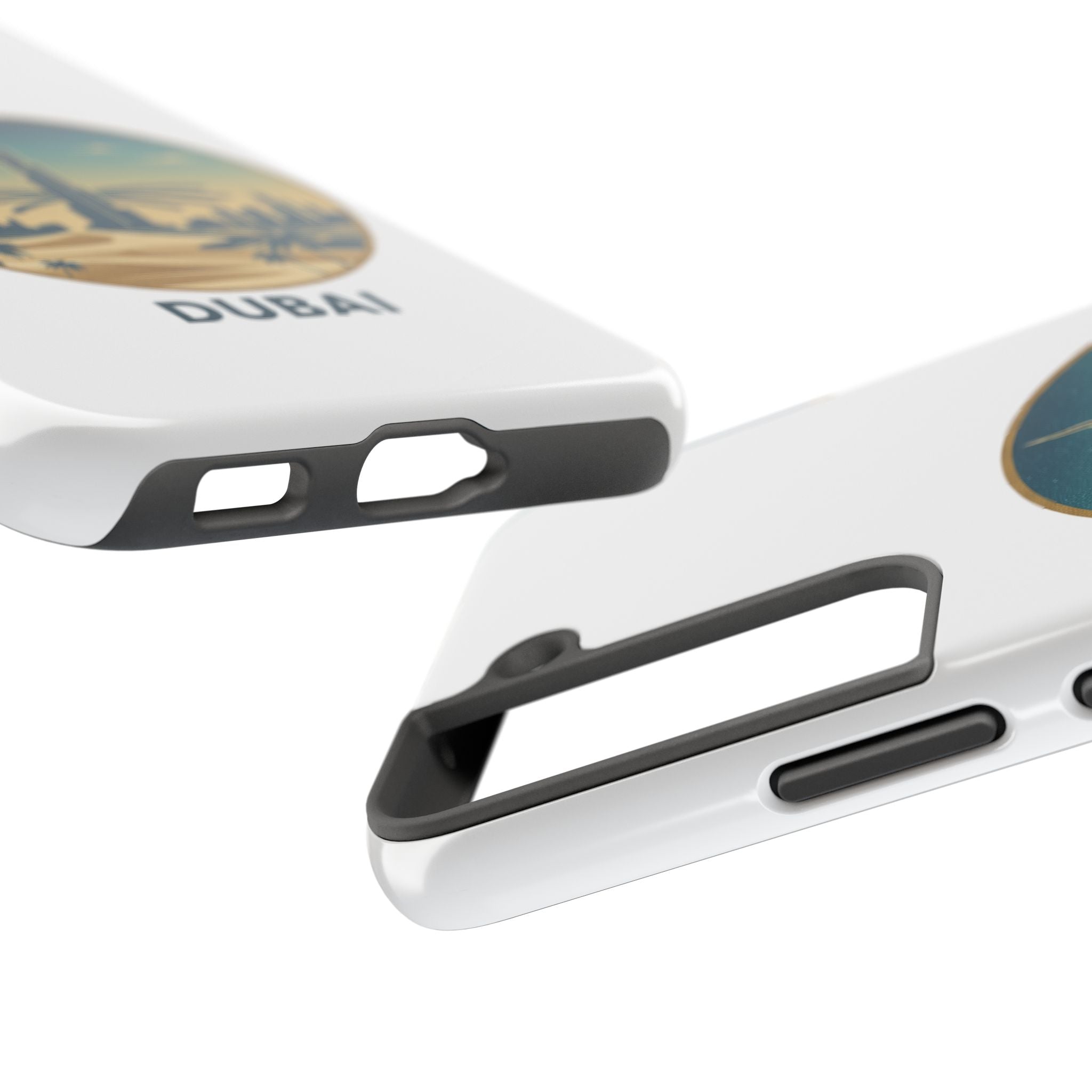 Dubai Skyline Tough Phone Case — Retro Desert Palm Travel Phone Cover