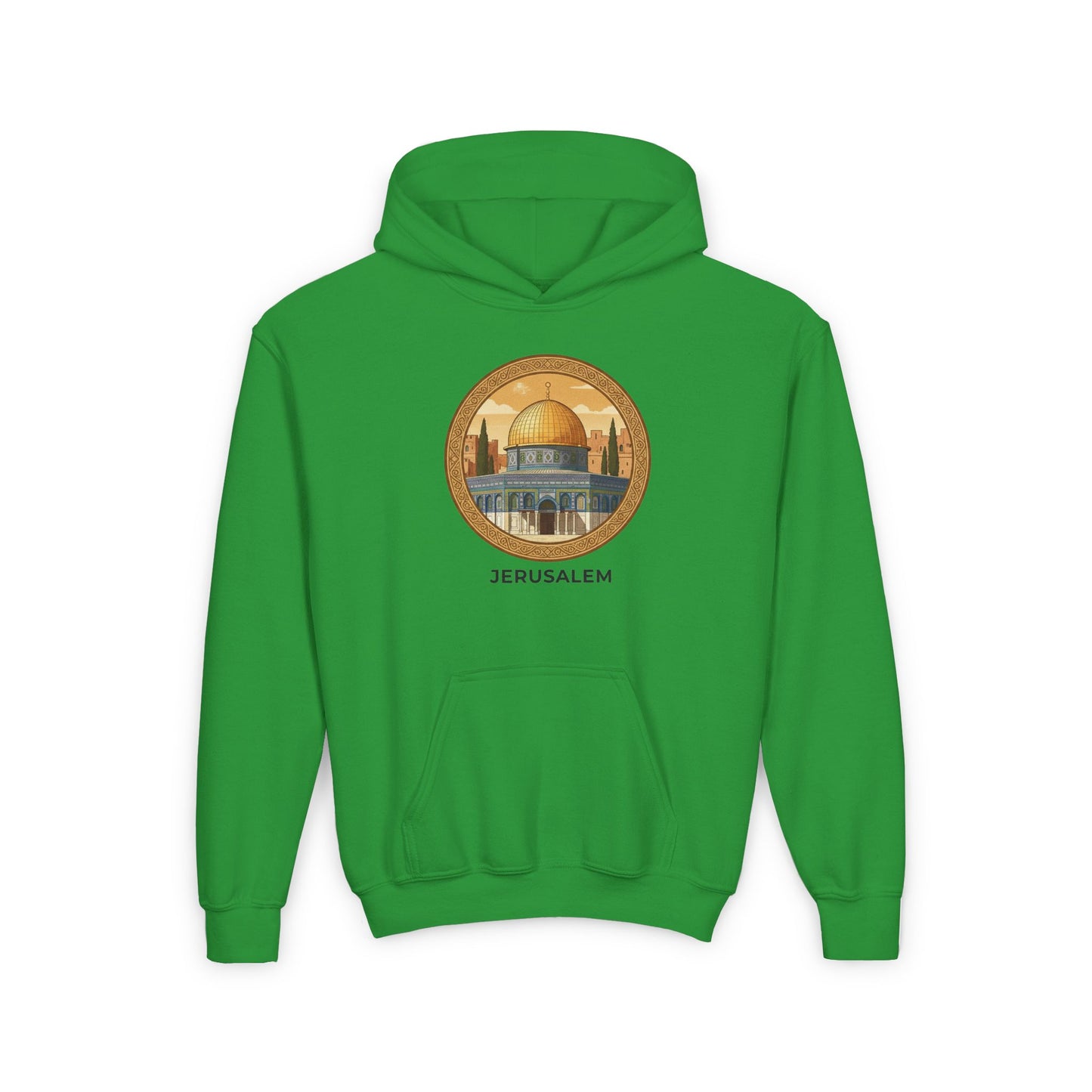 Jerusalem Dome Youth Hoodie – Vintage Dome of the Rock Graphic